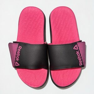 Reebok Slides Sandals Girls' Youth Size 4 - Pink & Black NWOT! Non-marking!